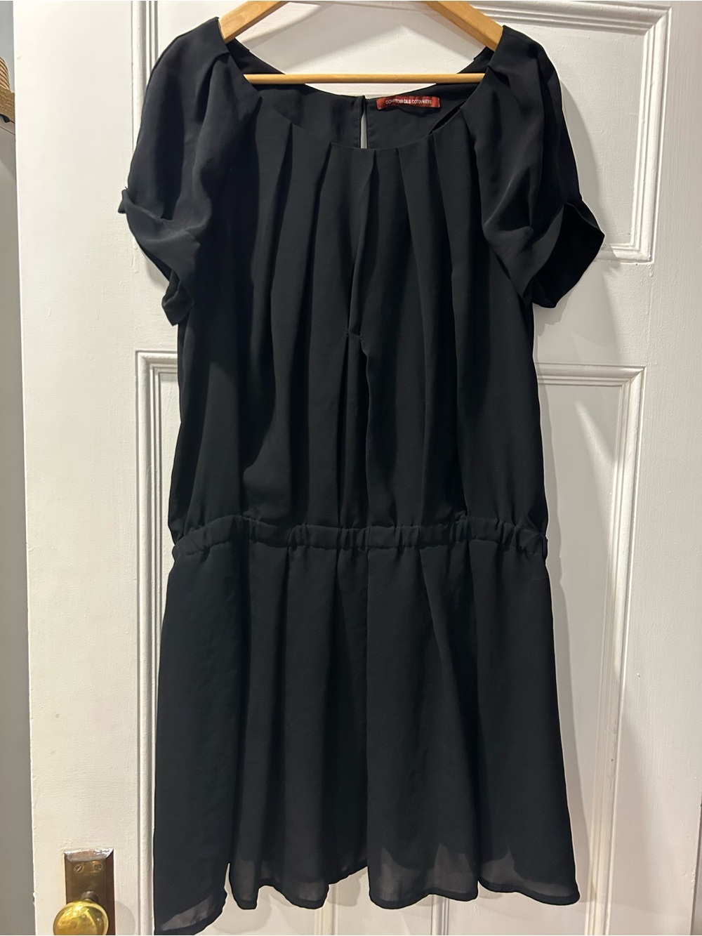 Comptoir Des Cotonniers Black Pleated Short Dress